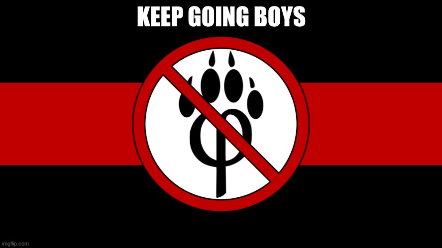anti furry flag | KEEP GOING BOYS | image tagged in anti furry flag | made w/ Imgflip meme maker