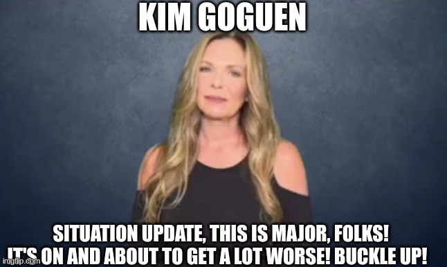 Kim Goguen: Situation Update, This is MAJOR, Folks! It's ON and About to Get A Lot Worse! Buckle Up! (Video)