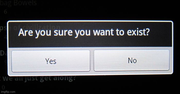 Idk | image tagged in are you sure you want to exist | made w/ Imgflip meme maker