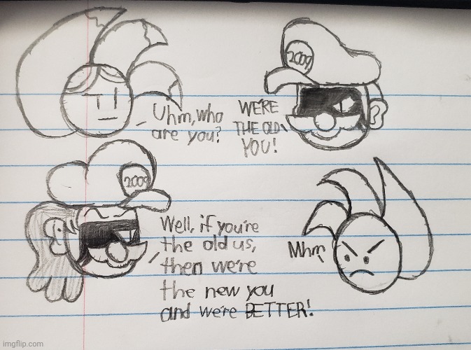 Goofy ahh doodle in class: Old and new design 2 | image tagged in school,class,drawing | made w/ Imgflip meme maker
