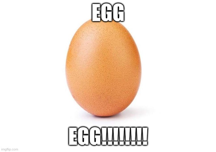 egg | EGG; EGG!!!!!!!! | image tagged in eggbert | made w/ Imgflip meme maker