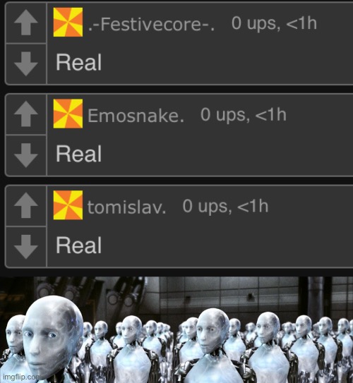 image tagged in army of clones,irobot | made w/ Imgflip meme maker