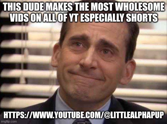 no joke no scam. Just watch one of his shorts. He makes people feel good and shit | THIS DUDE MAKES THE MOST WHOLESOME VIDS ON ALL OF YT ESPECIALLY SHORTS; HTTPS://WWW.YOUTUBE.COM/@LITTLEALPHAPUP | image tagged in wholesome | made w/ Imgflip meme maker