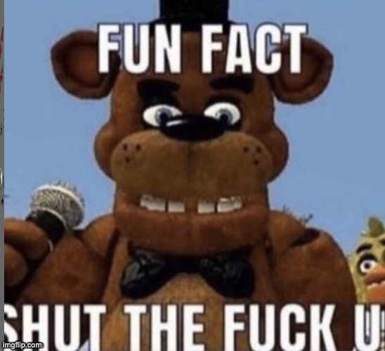 fun fact shut the fuck up | image tagged in fun fact shut the fuck up | made w/ Imgflip meme maker