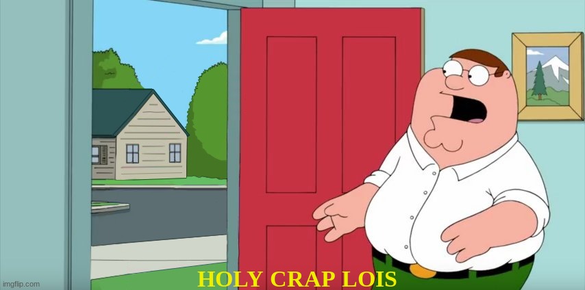 Holy crap Lois its x | HOLY CRAP LOIS | image tagged in holy crap lois its x | made w/ Imgflip meme maker