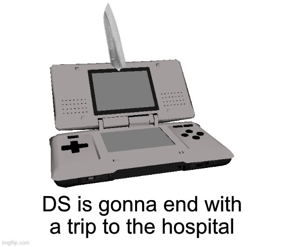 Hehe | DS is gonna end with a trip to the hospital | image tagged in nintendo ds | made w/ Imgflip meme maker