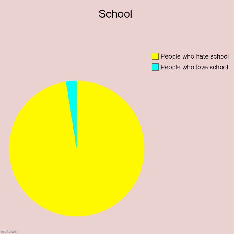 School | People who love school, People who hate school | image tagged in charts,pie charts | made w/ Imgflip chart maker