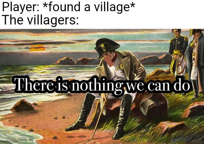 There is nothing we can do | Player: *found a village*; The villagers: | image tagged in there is nothing we can do,minecraft,memes,funny,napoleon | made w/ Imgflip meme maker