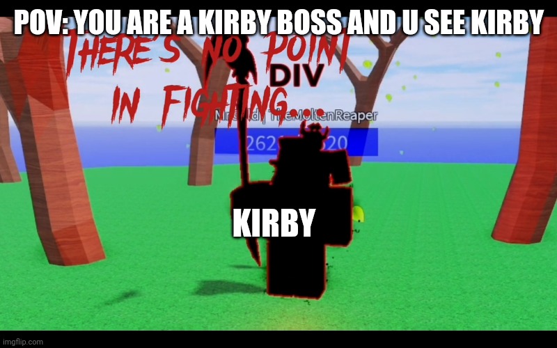 POV: YOU ARE A KIRBY BOSS AND U SEE KIRBY; KIRBY | made w/ Imgflip meme maker