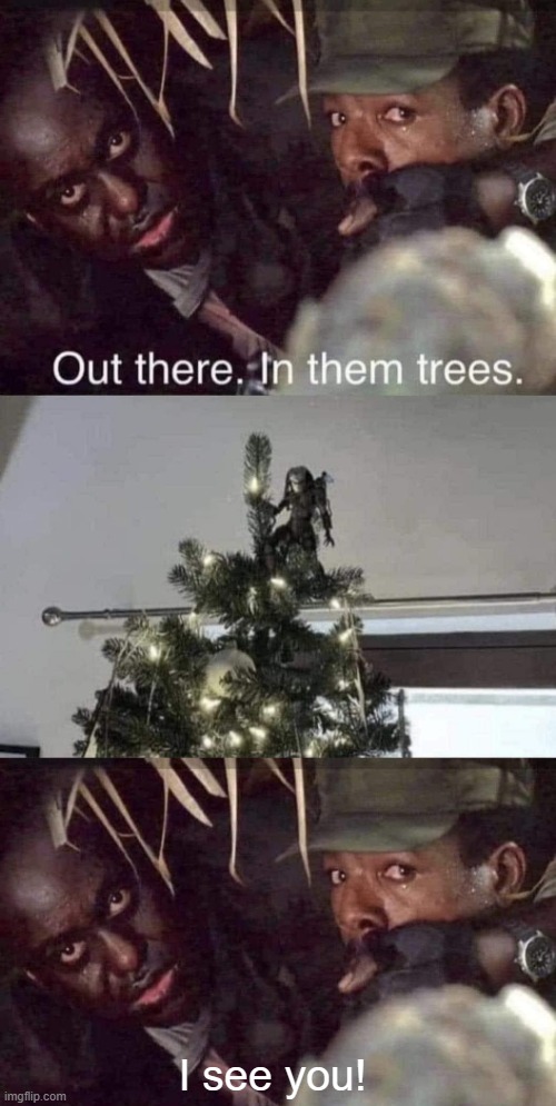 Christmas Predator | I see you! | image tagged in punny | made w/ Imgflip meme maker