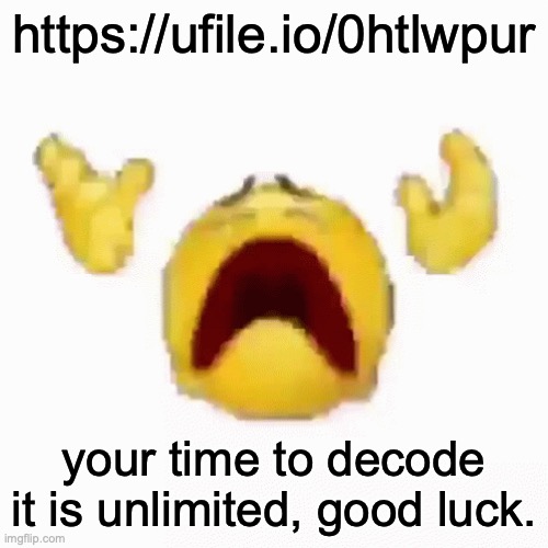 :nooo: | https://ufile.io/0htlwpur; your time to decode it is unlimited, good luck. | image tagged in nooo | made w/ Imgflip meme maker