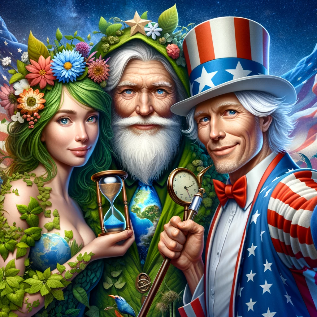 High Quality Mother Nature, Father Time & Uncle Sam Blank Meme Template