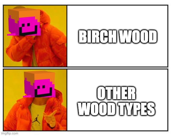 No - Yes | BIRCH WOOD; OTHER WOOD TYPES | image tagged in no - yes | made w/ Imgflip meme maker