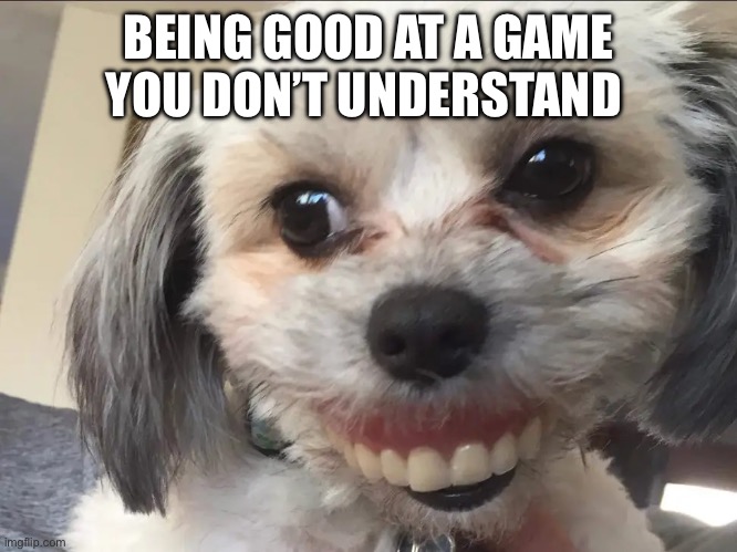 Being good at a game you don’t understand | BEING GOOD AT A GAME YOU DON’T UNDERSTAND | image tagged in funny dog,gaming | made w/ Imgflip meme maker