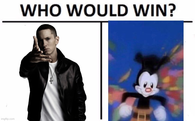 Eminem Vs. Yakko rap battle | image tagged in memes,who would win | made w/ Imgflip meme maker