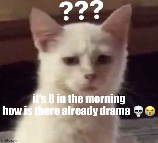 ? | it’s 8 in the morning how is there already drama 💀😭 | made w/ Imgflip meme maker