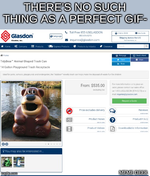 Finally the promise bear | THERE'S NO SUCH THING AS A PERFECT GIF-; MEME DEER | image tagged in fnaf,deer,bear,fun | made w/ Imgflip meme maker