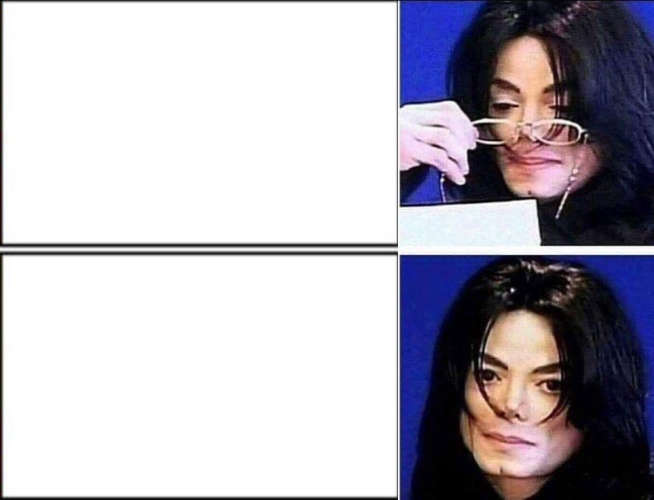 MICHAEL JACKSON DISAPPOINTED TWO PANEL Blank Meme Template