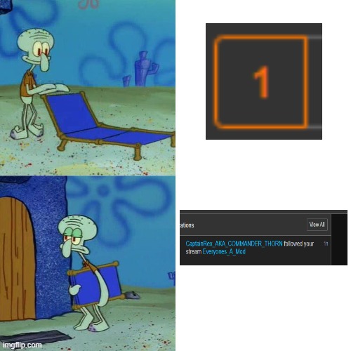. | image tagged in squidward chair | made w/ Imgflip meme maker