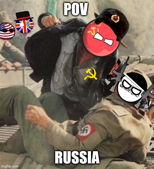 Indiana Jones Punching Nazis | POV; RUSSIA | image tagged in indiana jones punching nazis | made w/ Imgflip meme maker