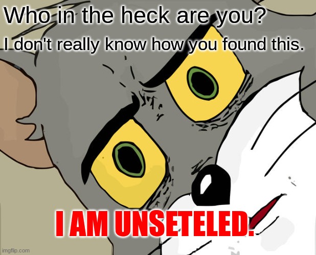 Who in the heck are you? I don't really know how you found this. I AM UNSETELED. | image tagged in memes,unsettled tom | made w/ Imgflip meme maker