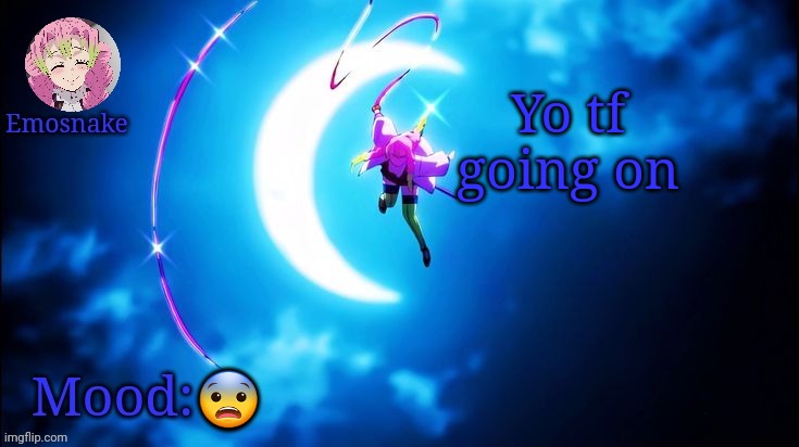 Emosnake's Mitsuri template | Yo tf going on; 😨 | image tagged in emosnake's mitsuri template | made w/ Imgflip meme maker