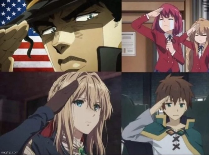 Anime salute | image tagged in anime salute | made w/ Imgflip meme maker