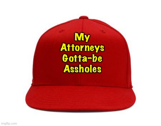 Red Cap | My
Attorneys
Gotta-be
Assholes | image tagged in red cap | made w/ Imgflip meme maker