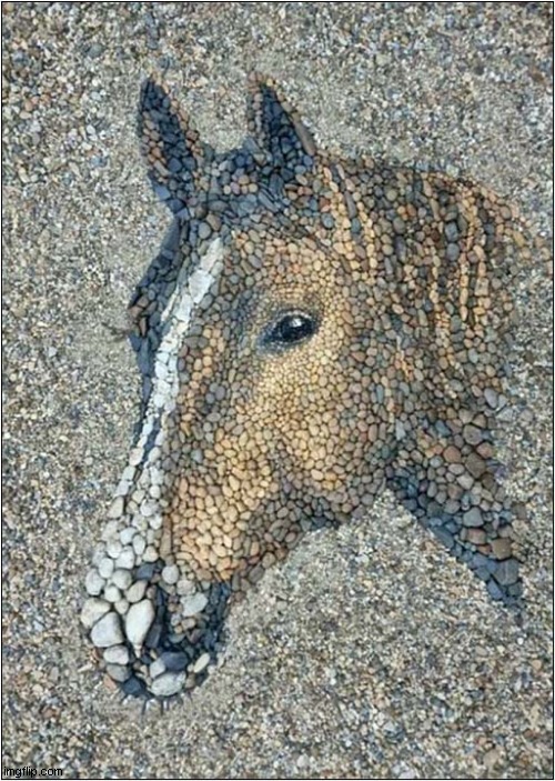 Horse Portrait In Stones ! | image tagged in horse,portrait,stones | made w/ Imgflip meme maker