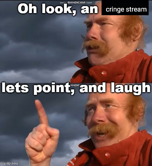 Oh look, an idiot | cringe stream | image tagged in oh look an idiot | made w/ Imgflip meme maker