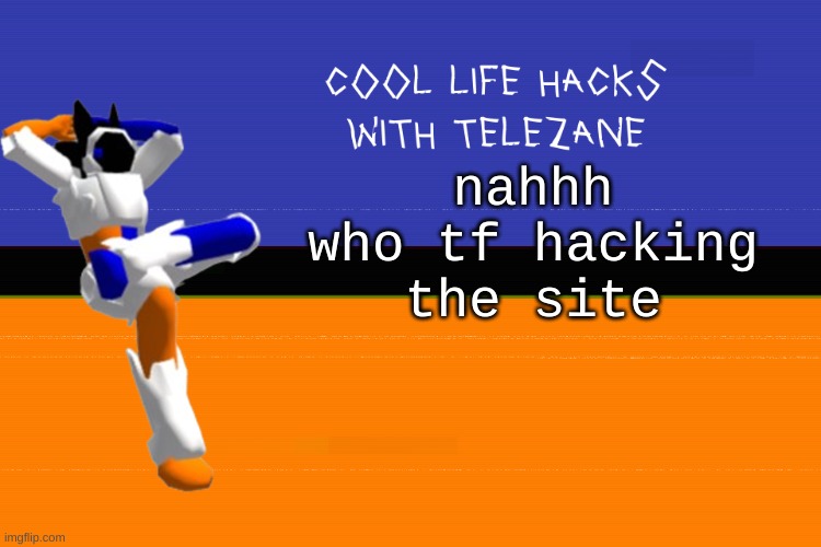 lmao what | nahhh who tf hacking the site | image tagged in cool life hacks with telezane | made w/ Imgflip meme maker