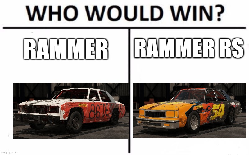 Who Would Win? | RAMMER RS; RAMMER | image tagged in memes,who would win | made w/ Imgflip meme maker