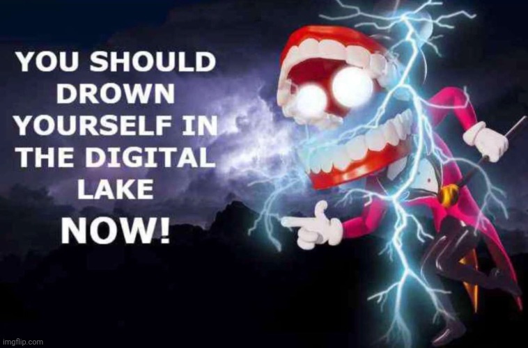 You should drown yourself in the digital lake | image tagged in you should drown yourself in the digital lake | made w/ Imgflip meme maker
