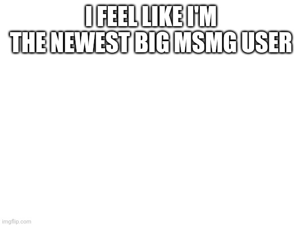 I FEEL LIKE I'M THE NEWEST BIG MSMG USER | made w/ Imgflip meme maker