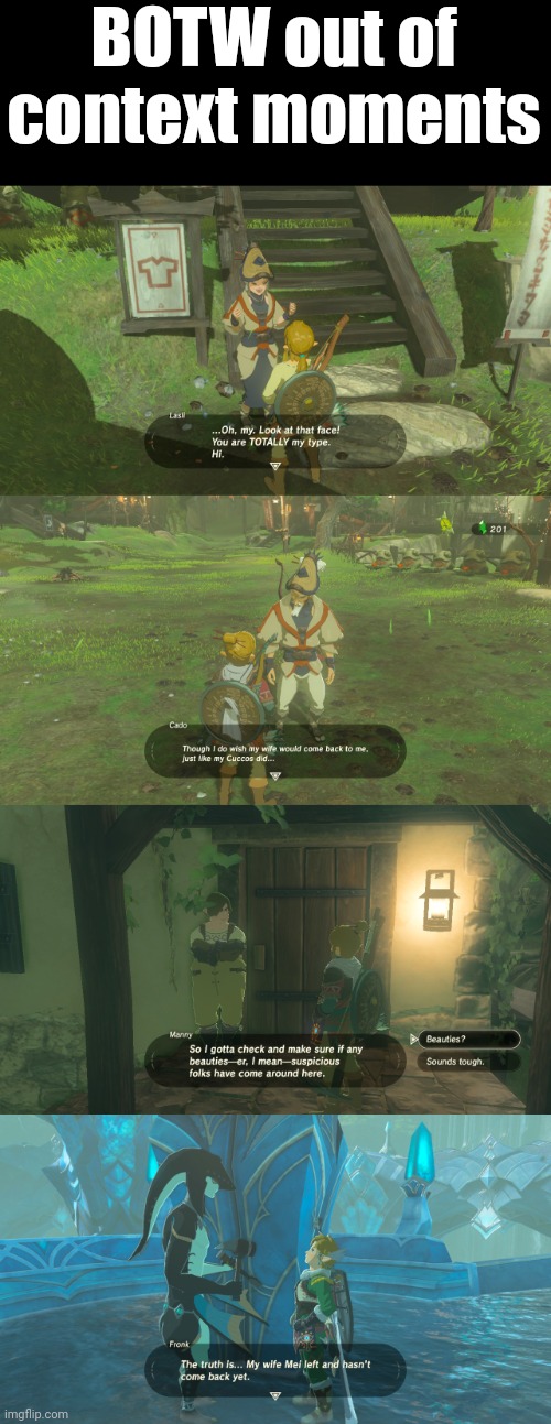 BOTW out of context | BOTW out of context moments | made w/ Imgflip meme maker