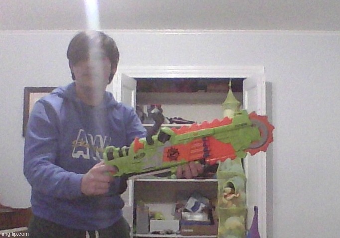 I made a promise to show you guys my nerf gun so uhh here it is. | made w/ Imgflip meme maker