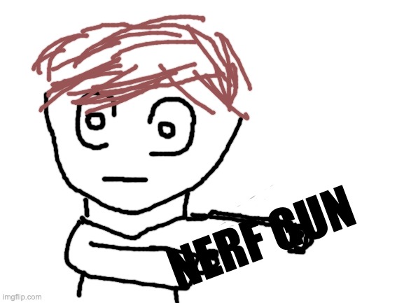 recreation of Ducc with his nerf gun | NERF GUN | image tagged in blank white template | made w/ Imgflip meme maker