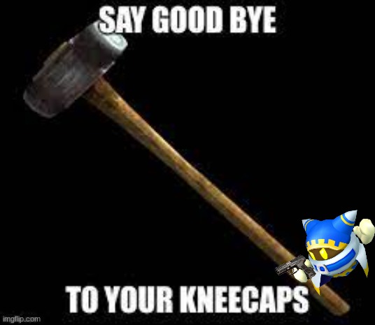 no kneecaps | image tagged in hammer | made w/ Imgflip meme maker