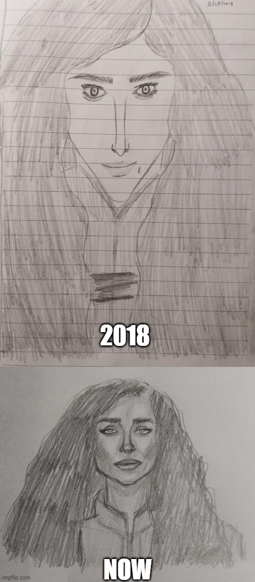 5 Year Art Improvement "Cute Girl" | 2018; NOW | image tagged in art,drawings,drawing,girl,art improvement,improvement | made w/ Imgflip meme maker