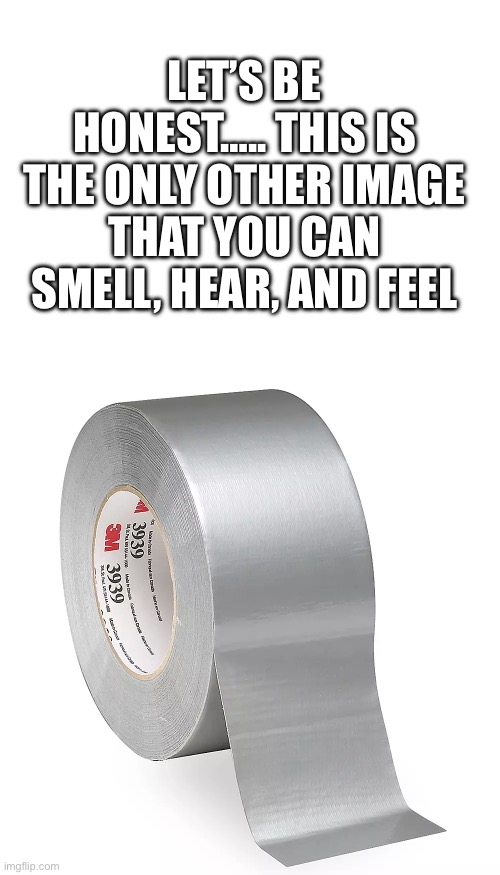 In case you’re curious, the other thing is a bouncy ball | LET’S BE HONEST….. THIS IS THE ONLY OTHER IMAGE THAT YOU CAN SMELL, HEAR, AND FEEL | image tagged in duct tape,relatable | made w/ Imgflip meme maker