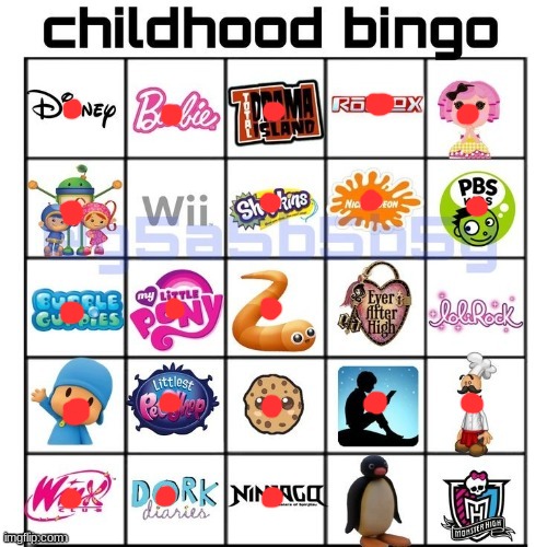 Childhood bingo | image tagged in childhood bingo | made w/ Imgflip meme maker