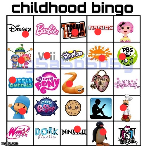 Nostalgia | image tagged in childhood bingo | made w/ Imgflip meme maker