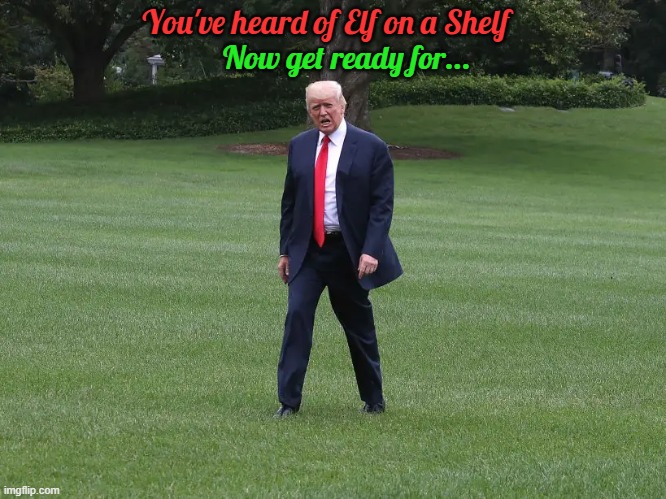 Don on a Lawn | You've heard of Elf on a Shelf; Now get ready for... | image tagged in elf on the shelf,donald trump,lawn | made w/ Imgflip meme maker