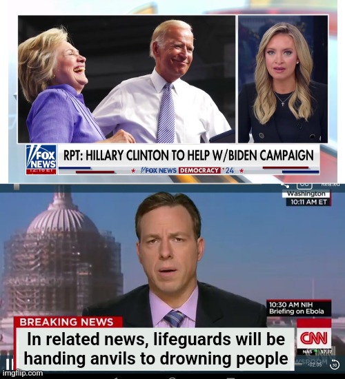 Biden's toast! | In related news, lifeguards will be
handing anvils to drowning people | image tagged in cnn breaking news template,hillary clinton,joe biden,election 2024,democrats | made w/ Imgflip meme maker
