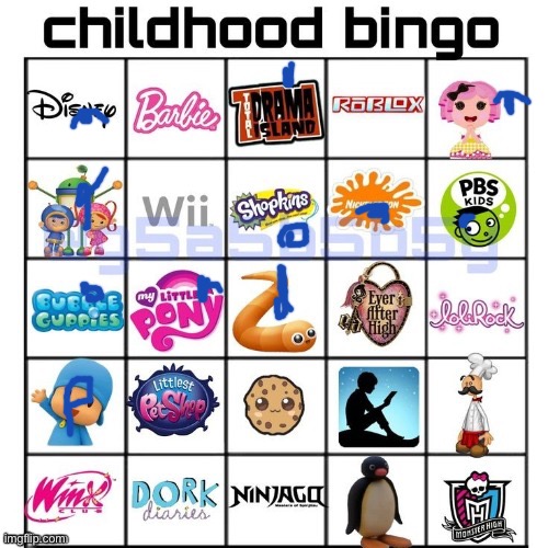 I’m a guy but when I was little I was int girly things | image tagged in childhood bingo | made w/ Imgflip meme maker