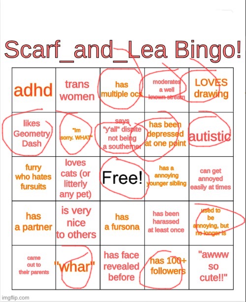 annoying younger sibling? well of course i know him, he’s me | image tagged in scarf_and_lea bingo | made w/ Imgflip meme maker