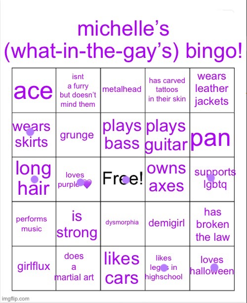 michelles bingo | image tagged in michelles bingo | made w/ Imgflip meme maker