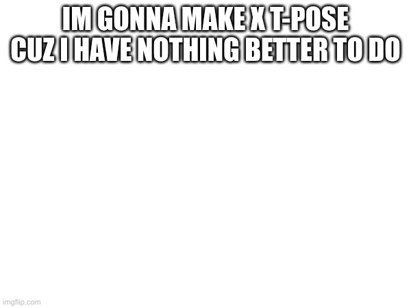 IM GONNA MAKE X T-POSE CUZ I HAVE NOTHING BETTER TO DO | image tagged in im bored | made w/ Imgflip meme maker