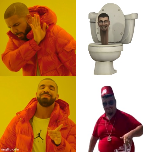 I miss the original Skibidi guy | image tagged in memes,drake hotline bling | made w/ Imgflip meme maker