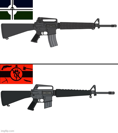 Colt M16A3 vs Colt M16A1, Who Would Win ? | image tagged in gameplay vs lore,pro-fandom,vs,anti-furry/anti-fandom,rifles,military | made w/ Imgflip meme maker